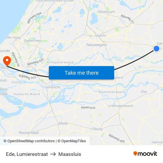 Ede, Lumierestraat to Maassluis map