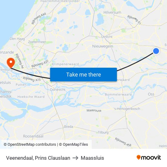 Veenendaal, Prins Clauslaan to Maassluis map