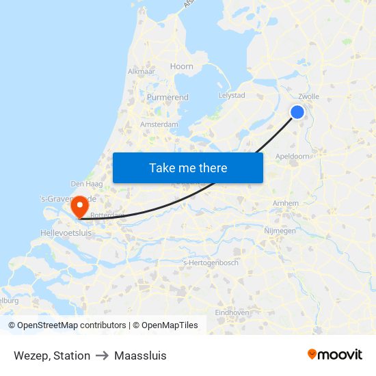 Wezep, Station to Maassluis map