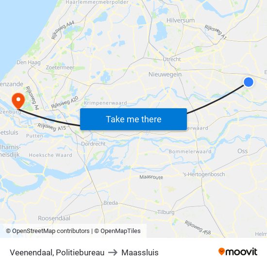 Veenendaal, Politiebureau to Maassluis map