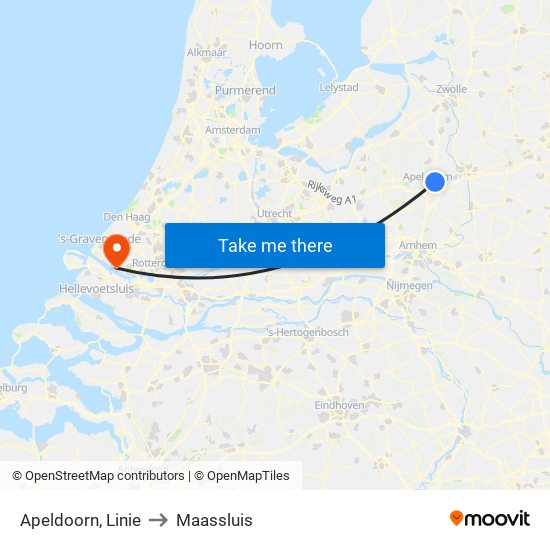 Apeldoorn, Linie to Maassluis map