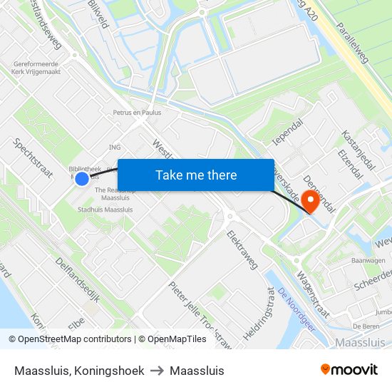 Maassluis, Koningshoek to Maassluis map