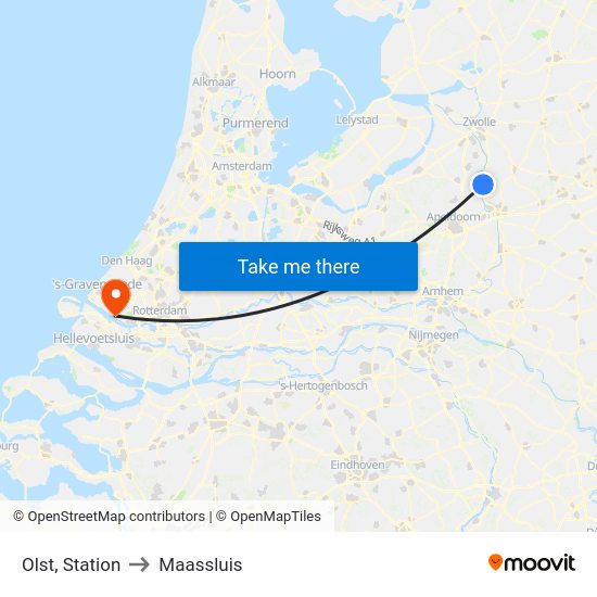 Olst, Station to Maassluis map