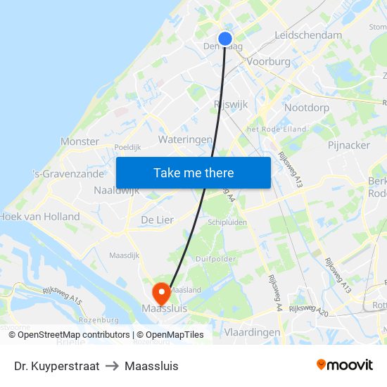 Dr. Kuyperstraat to Maassluis map