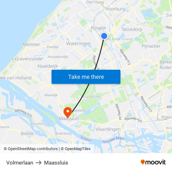 Volmerlaan to Maassluis map