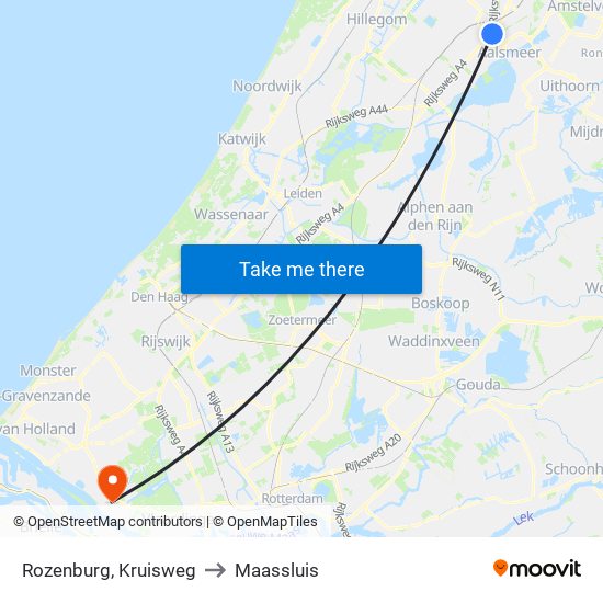 Rozenburg, Kruisweg to Maassluis map