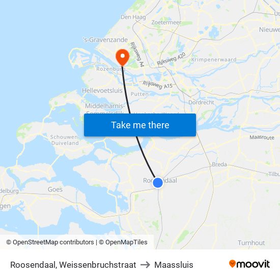 Roosendaal, Weissenbruchstraat to Maassluis map