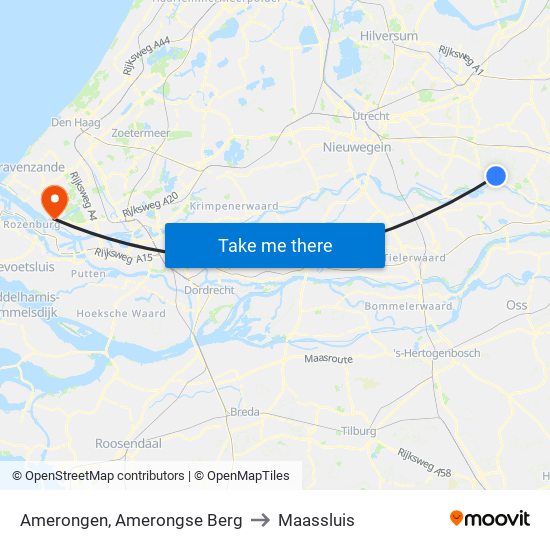 Amerongen, Amerongse Berg to Maassluis map