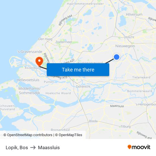 Lopik, Bos to Maassluis map