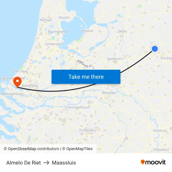 Almelo De Riet to Maassluis map