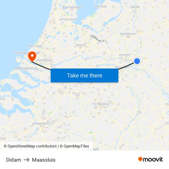 Didam to Maassluis map