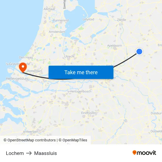 Lochem to Maassluis map