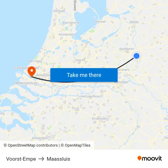 Voorst-Empe to Maassluis map