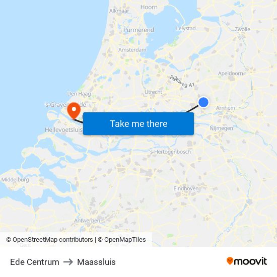 Ede Centrum to Maassluis map