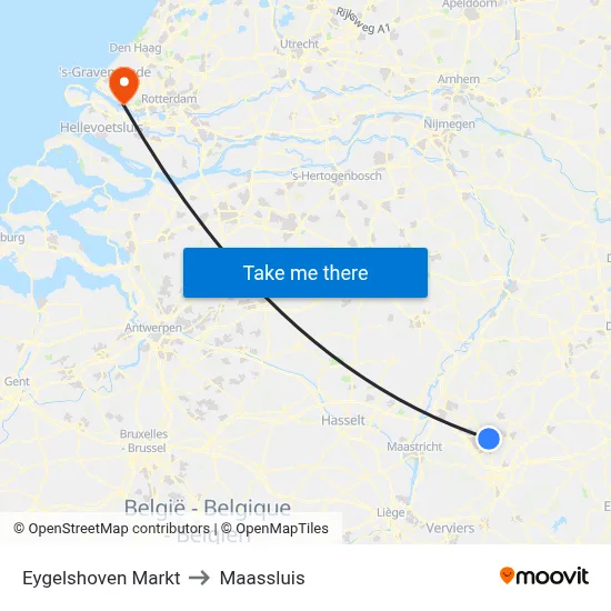 Eygelshoven Markt to Maassluis map