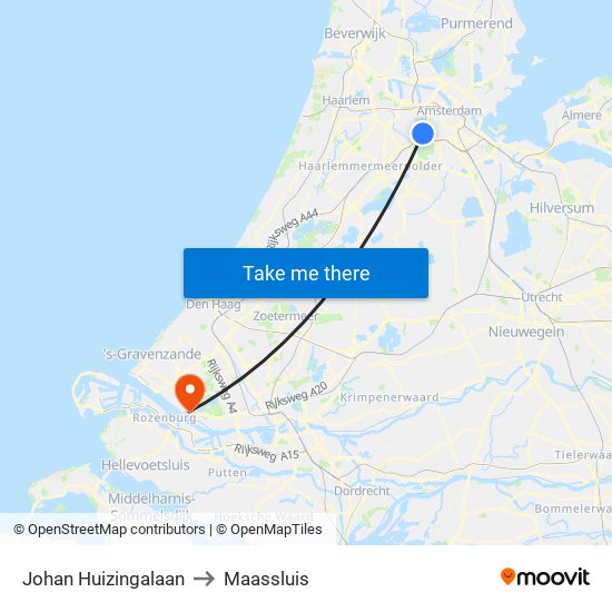 Johan Huizingalaan to Maassluis map