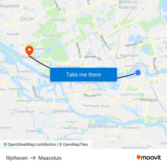 Rijnhaven to Maassluis map