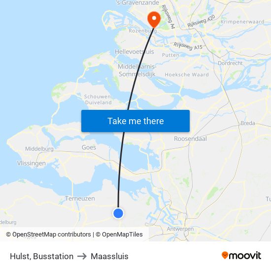 Hulst, Busstation to Maassluis map