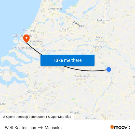 Well, Kasteellaan to Maassluis map