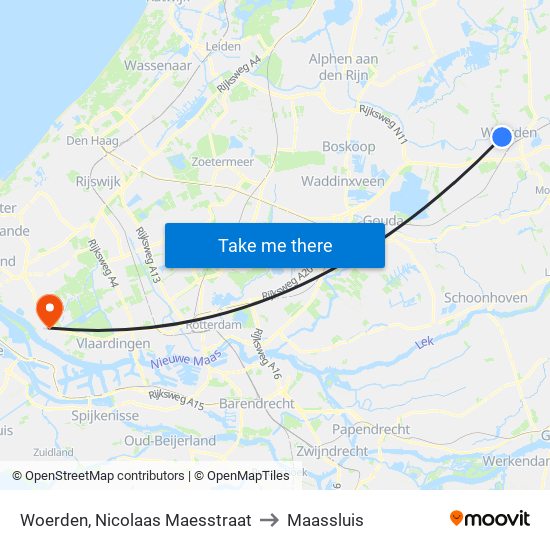 Woerden, Nicolaas Maesstraat to Maassluis map
