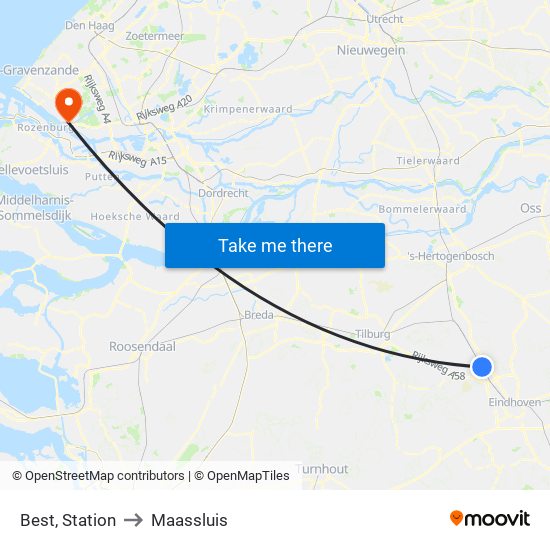 Best, Station to Maassluis map