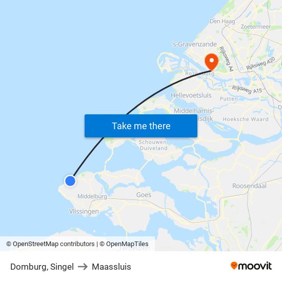 Domburg, Singel to Maassluis map