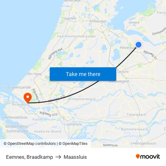 Eemnes, Braadkamp to Maassluis map