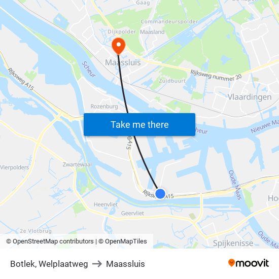 Botlek, Welplaatweg to Maassluis map