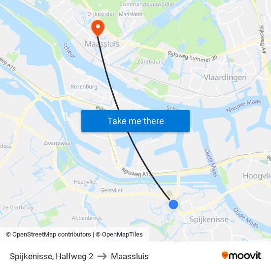 Spijkenisse, Halfweg 2 to Maassluis map