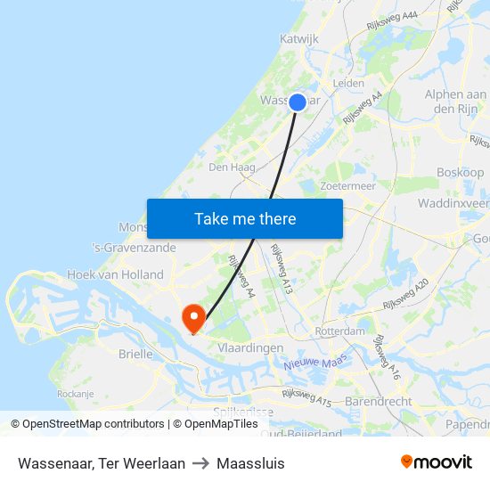 Wassenaar, Ter Weerlaan to Maassluis map