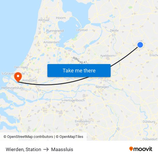 Wierden, Station to Maassluis map