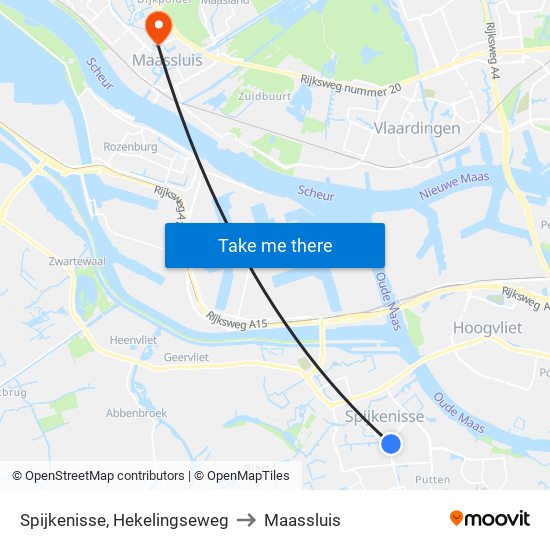 Spijkenisse, Hekelingseweg to Maassluis map