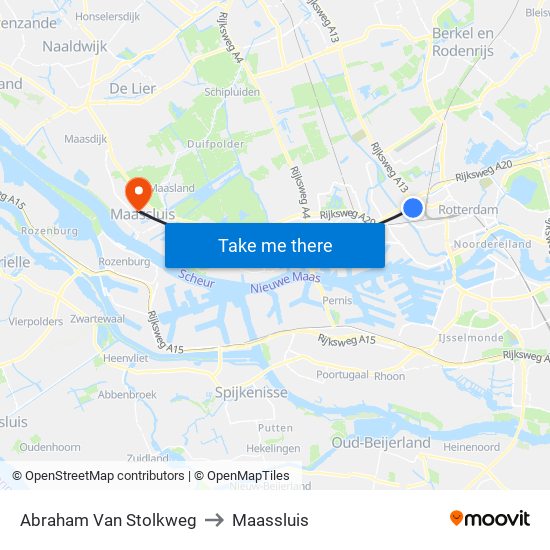 Abraham Van Stolkweg to Maassluis map
