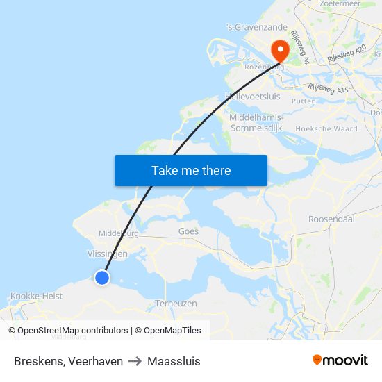 Breskens, Veerhaven to Maassluis map