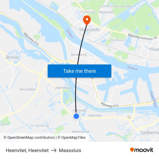 Heenvliet, Heenvliet to Maassluis map