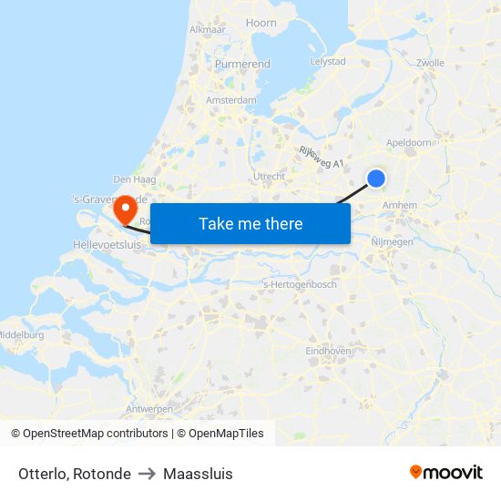 Otterlo, Rotonde to Maassluis map