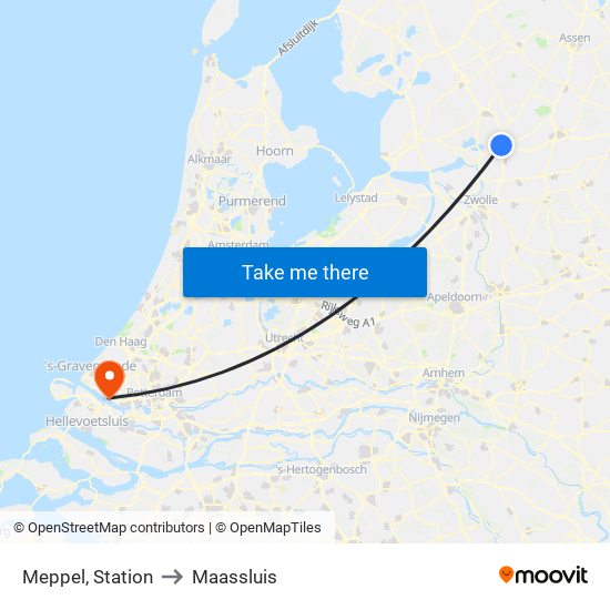 Meppel, Station to Maassluis map