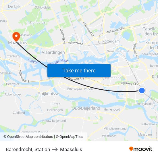 Barendrecht, Station to Maassluis map