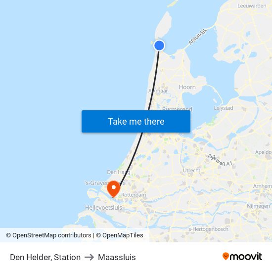 Den Helder, Station to Maassluis map