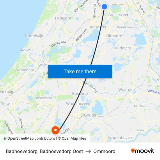 Badhoevedorp, Badhoevedorp Oost to Ommoord map