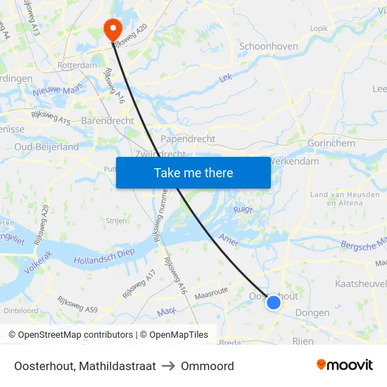 Oosterhout, Mathildastraat to Ommoord map