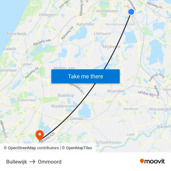 Bullewijk to Ommoord map