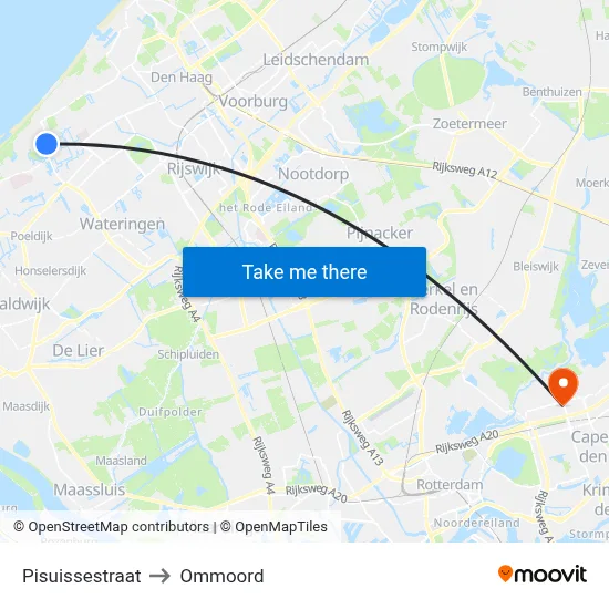 Pisuissestraat to Ommoord map