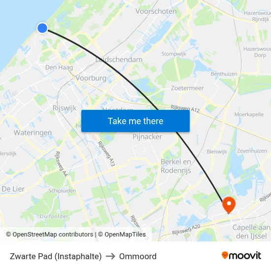 Zwarte Pad (Instaphalte) to Ommoord map