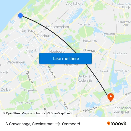 'S-Gravenhage, Stevinstraat to Ommoord map