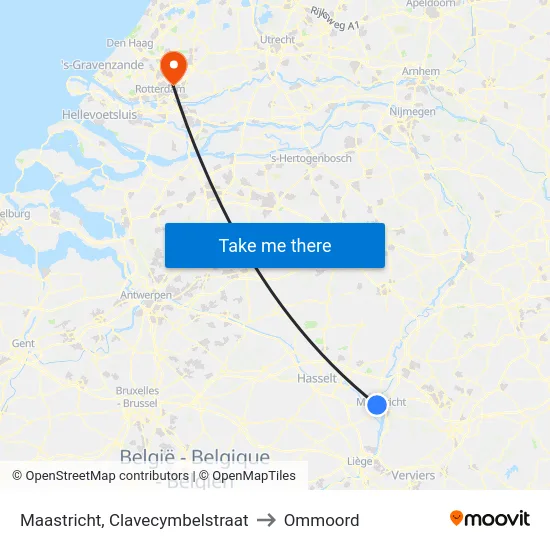 Maastricht, Clavecymbelstraat to Ommoord map