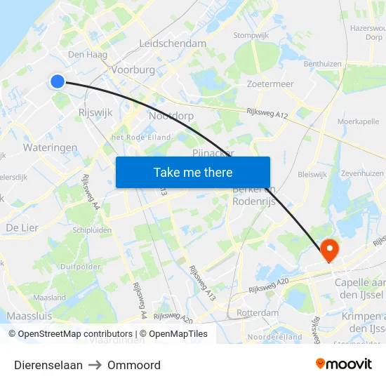 Dierenselaan to Ommoord map