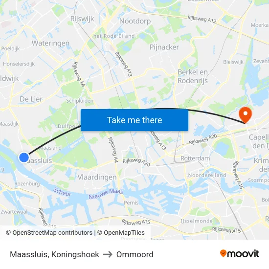 Maassluis, Koningshoek to Ommoord map