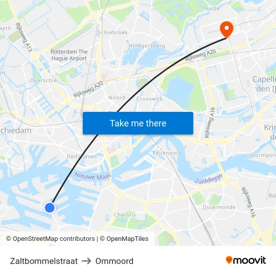 Zaltbommelstraat to Ommoord map
