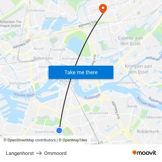 Langenhorst to Ommoord map